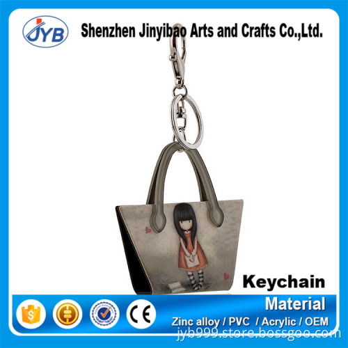creative design mini pu leather bags accessory handbag keyring